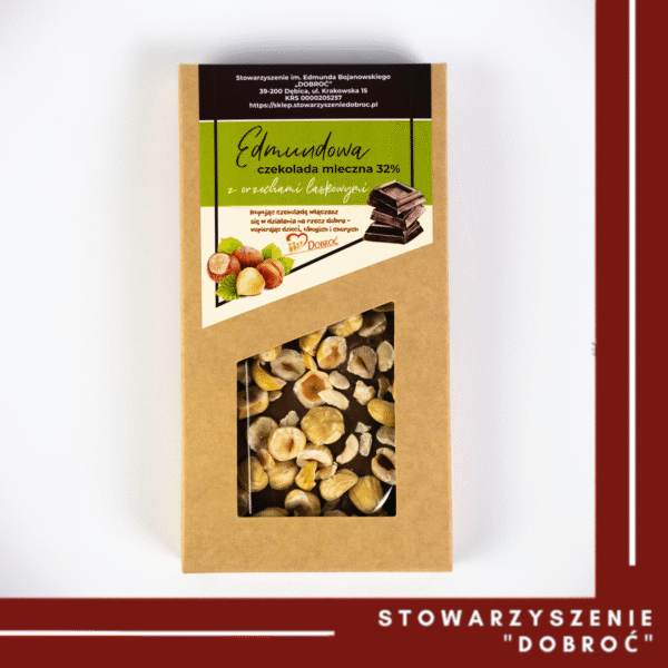 Edmundowa czekolada mleczna 35% z orzechami laskowymi